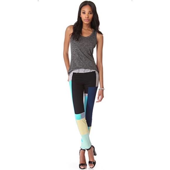 J BRAND Super Skinny Slick Color Block Jeans, Size 26 - Picture 2 of 13